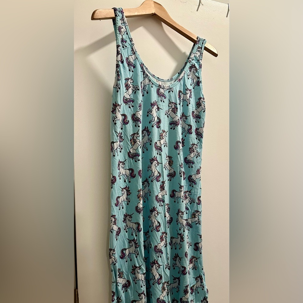 MeUndies Unicorn Print Pajama Dress - Light Blue